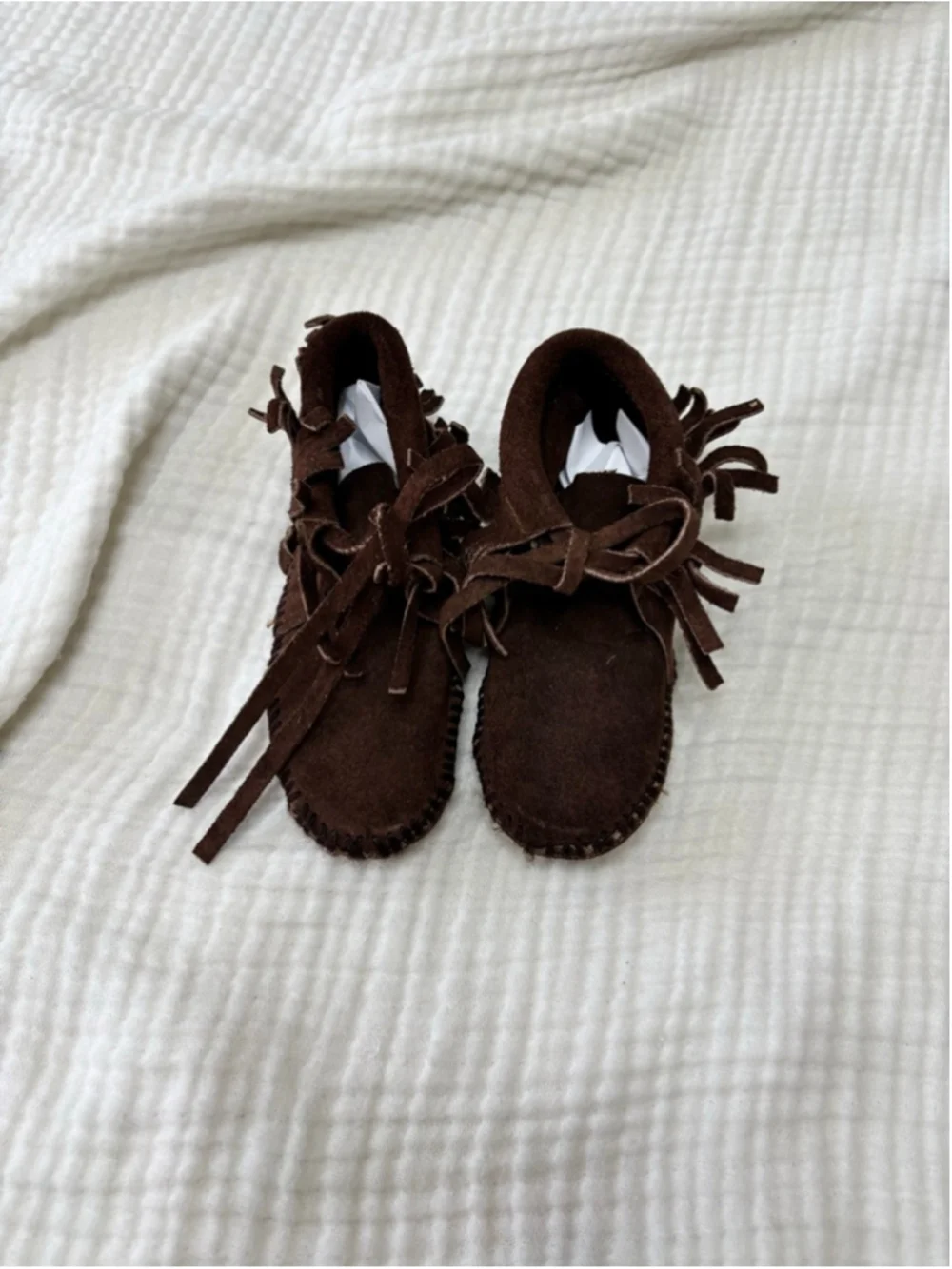 Baby Unbranded Brown Moccasins suede Leather